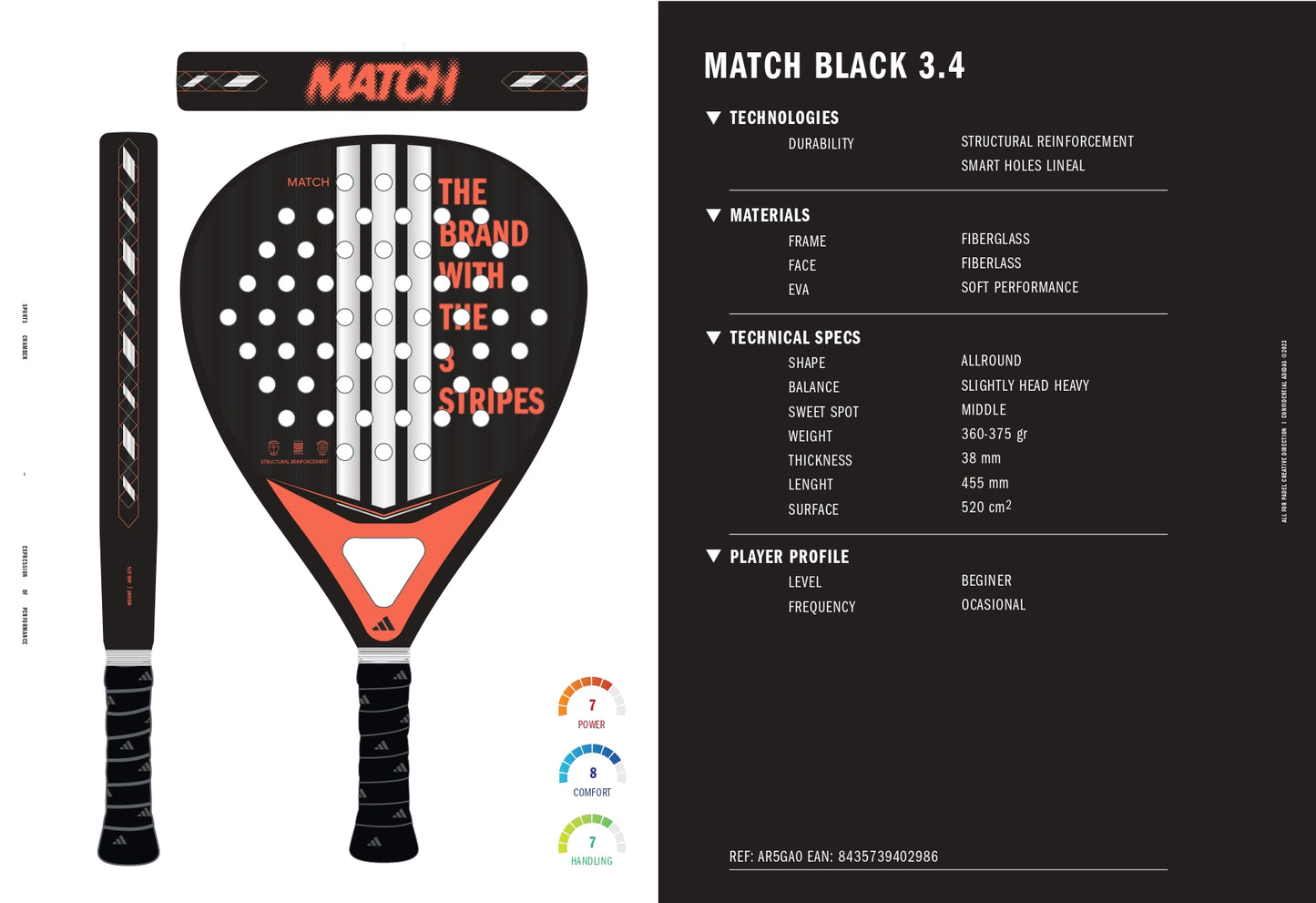 Adidas Match Black 3.4