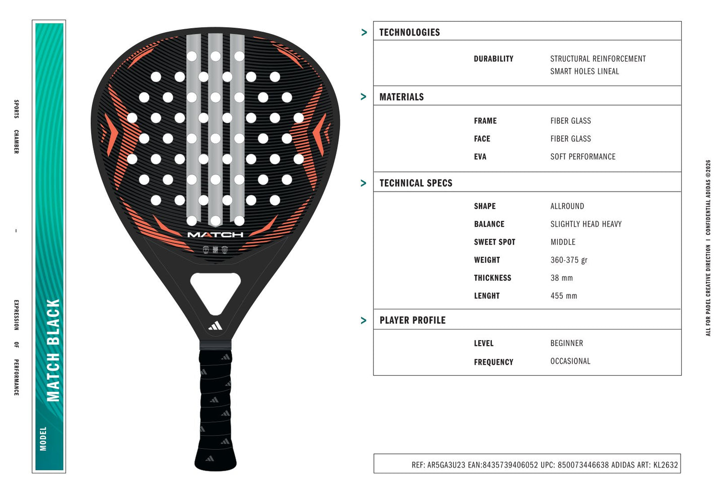ADIDAS MATCH  BLACK/ORANGE 2026