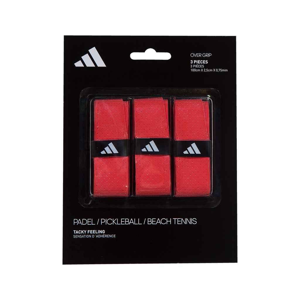 Adidas - Set of 3 Padel/Pickleball/Beach Tennis Overgrips (Black/White/Orange/Pink/Yellow)