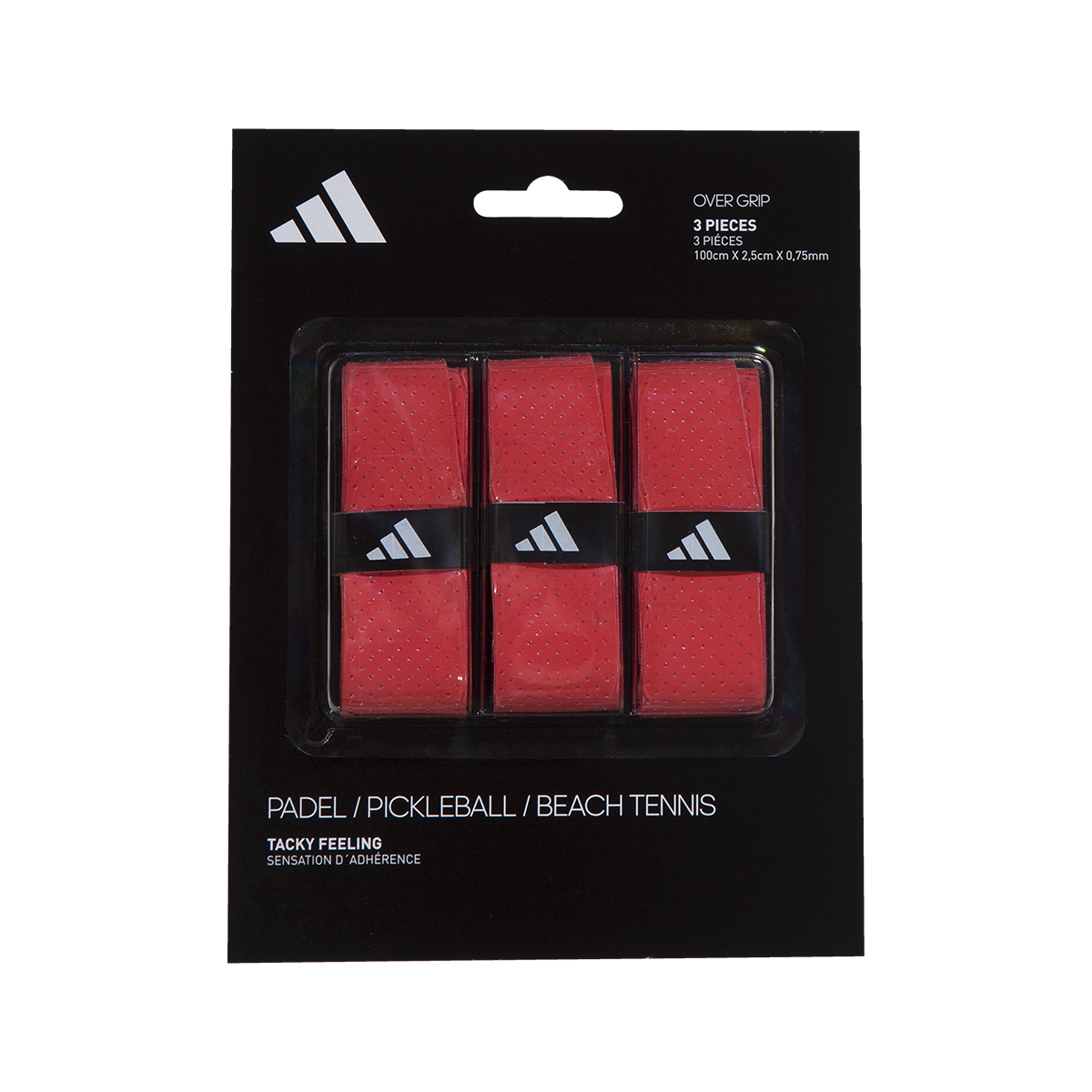Adidas - Set of 3 Padel/Pickleball/Beach Tennis Overgrips (Black/White/Orange/Pink/Yellow)