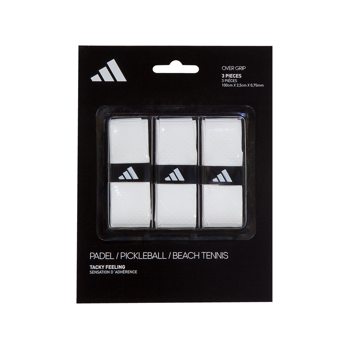 Adidas - Set of 3 Padel/Pickleball/Beach Tennis Overgrips (Black/White/Orange/Pink/Yellow)