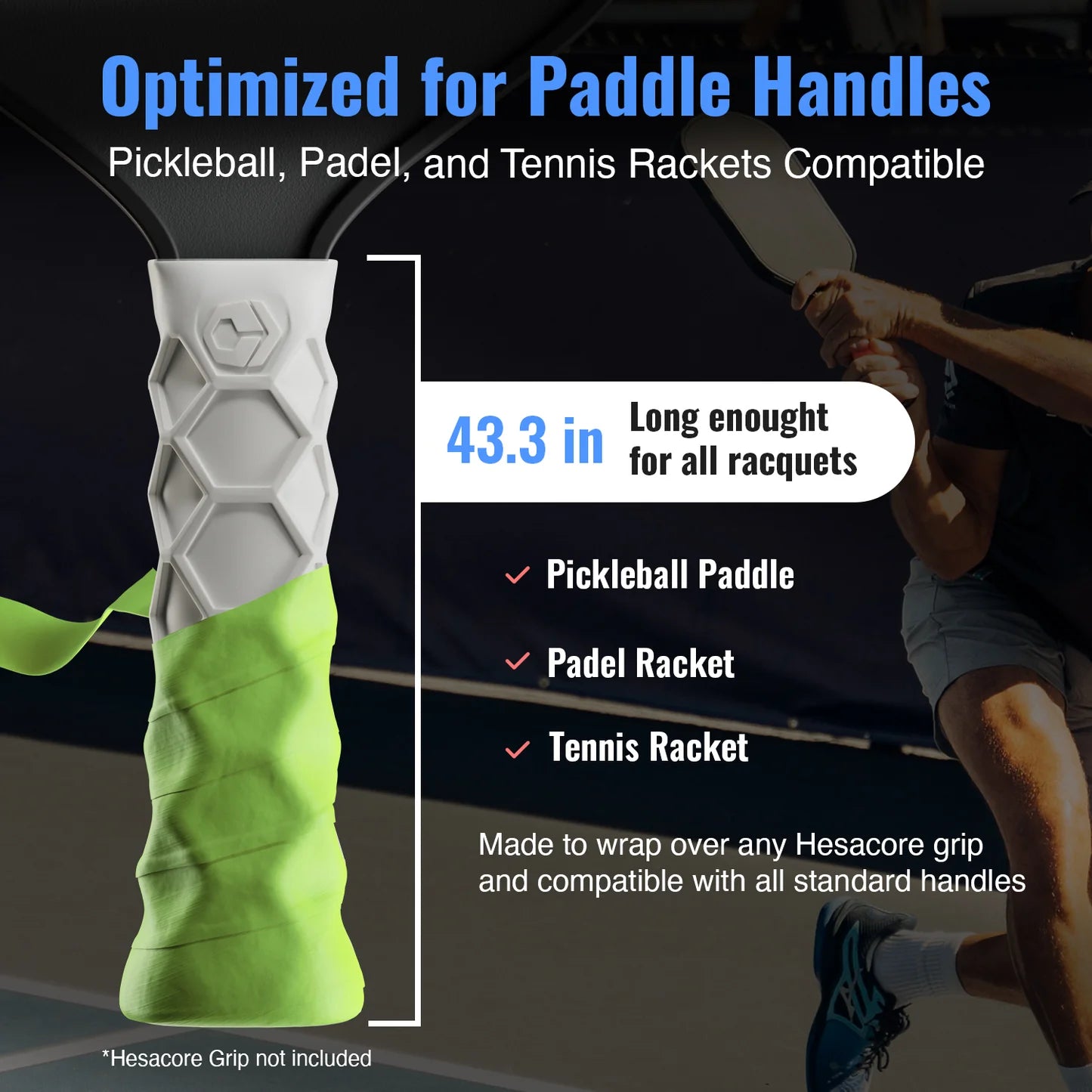 Hesacore Hesatac Overgrip – Neon Green (Pack of 6)